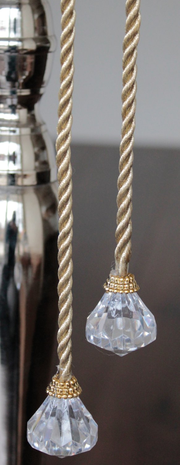 1384 331 a3 Шнур декоративный с шариками / каплями, 2 шт., 40 см, золото H-andreas 