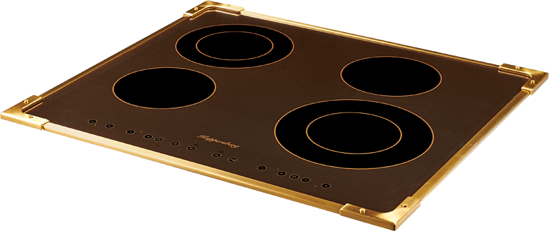 FA6RC Bronze Электрическая, электрич. независимая варочная поверхность стеклокерамическая, ширина 58 см, 4 зоны ускоренного нагрева hi-light, 2 зоны с двойным расширением, сенсорное управление, 9 уровней мощности, программирование времени приготовления, а Santreyd  - Вид №2
