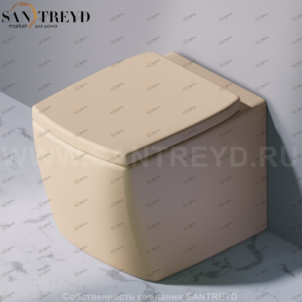 S501.131 Приставной унитаз напольный Бежевый A. e T. Italia SQUARE Италия AeT ITALIA