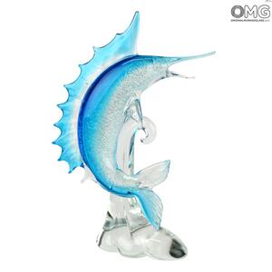 3855 ORIGINALMURANOGLASS Скульптура Рыба-меч - муранское стекло OMG 25 см