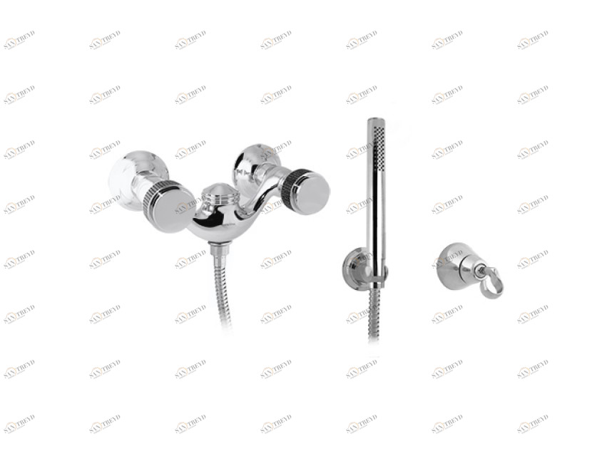 071419.HN0.00 Смеситель для душа с черным swarovski Золото 24К Mestre 