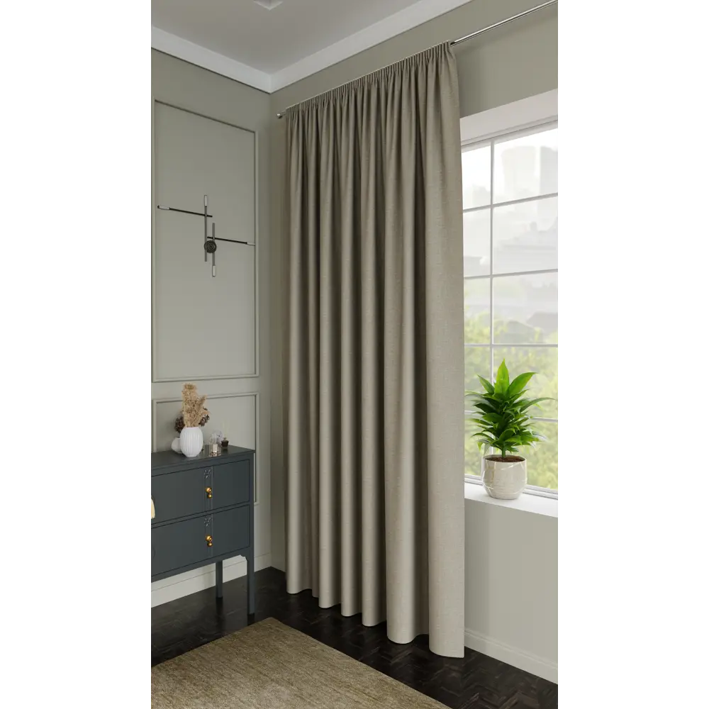 Штора MIAMOZA Софти с ленточным креплением 200x280 см в элегантном бежевом тоне 89427095 STLM-1581274