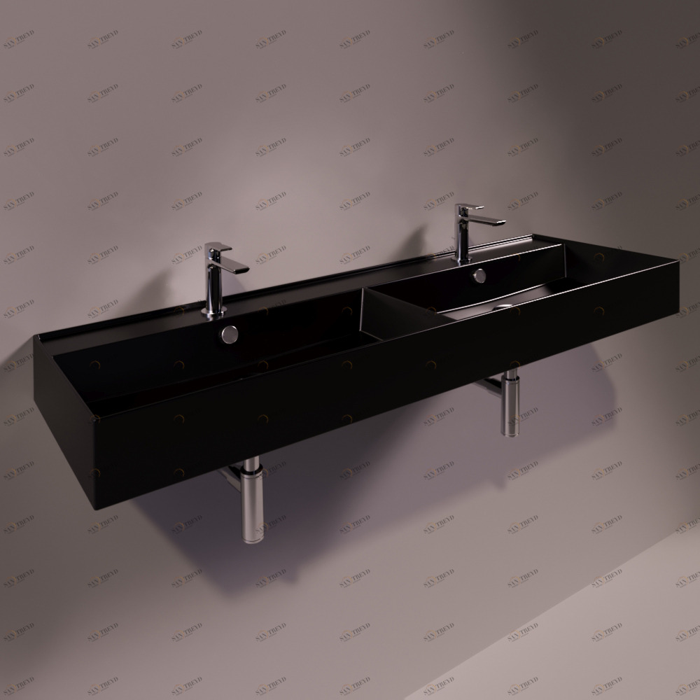 AG141DNERO Подвесная раковина настенная прямоугольная Simas Agile черная