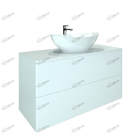 Orange Ot-100TuGLASS+G56 Тумба подвесная Otto c раковиной Гамма 560 Белый sun-id-1517181