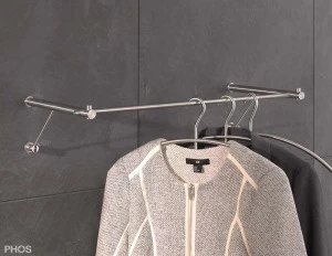 G3-600G Навесной шкаф со штангой для одежды и вешалкой для шляп из стекла - ширина 65 см PHOS