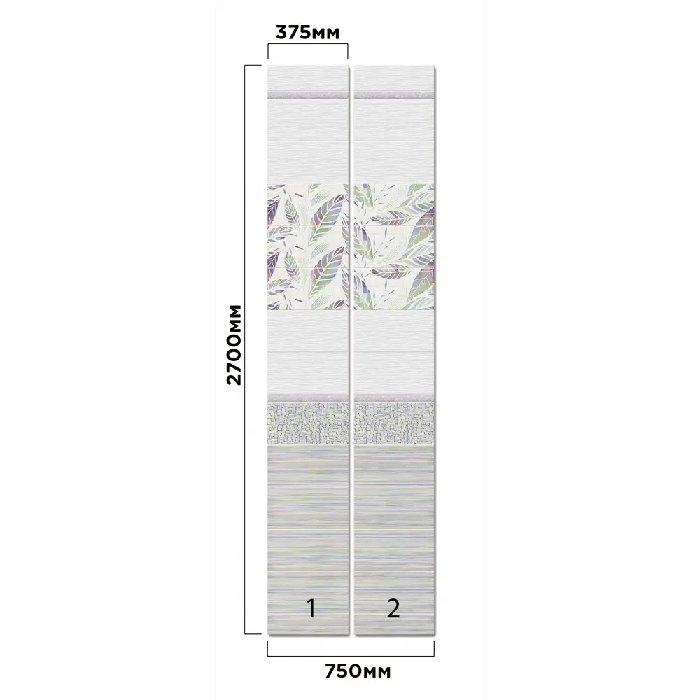 Комплект панелей ПВХ 2700Х375Х8 вайкики 2.025 м² VENTA STLM-2191919 - Вид №2