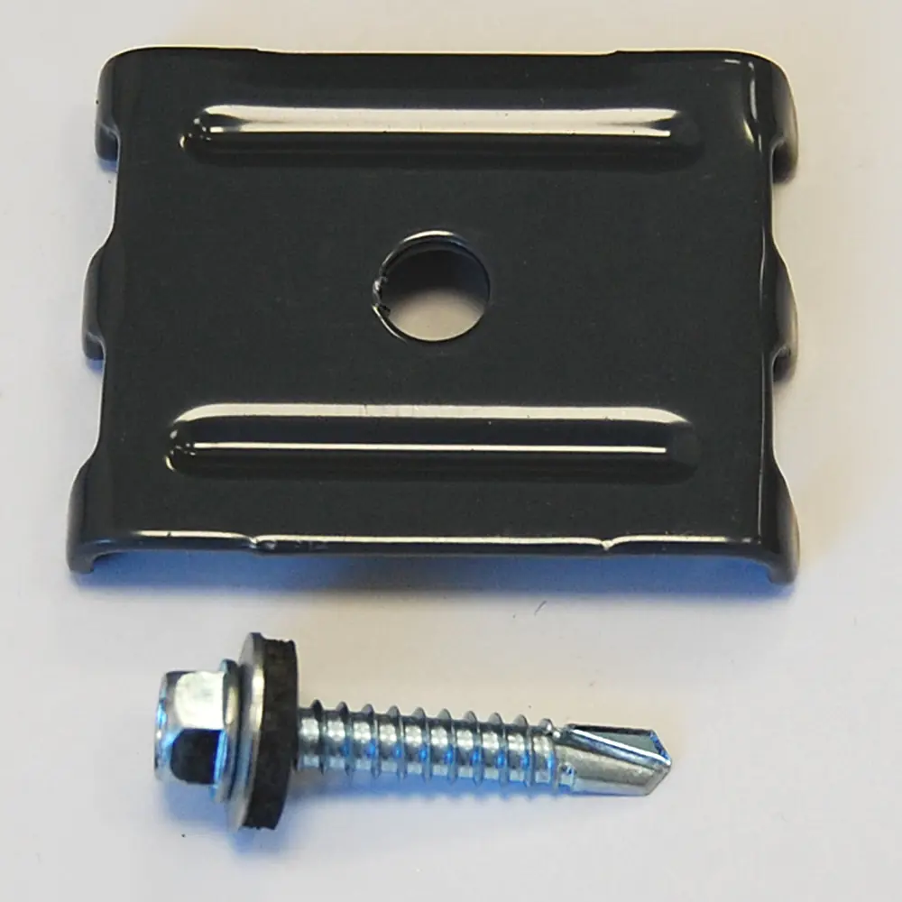 Скоба для забора с саморезом Grand Line 50 мм сталь RAL 7024 серый STLM-2185417 - Вид №1