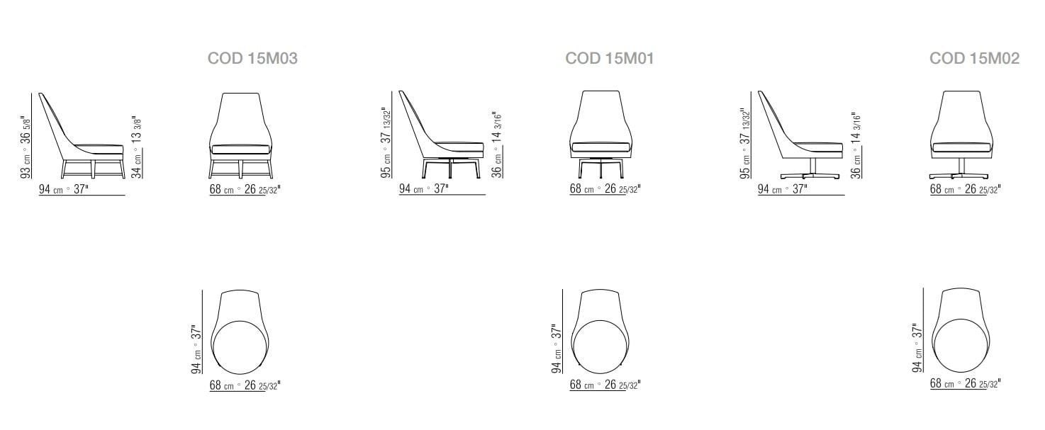 Тканевое кресло с высокой спинкой Flexform Guscioalto ARCH-00132944 - Вид №1