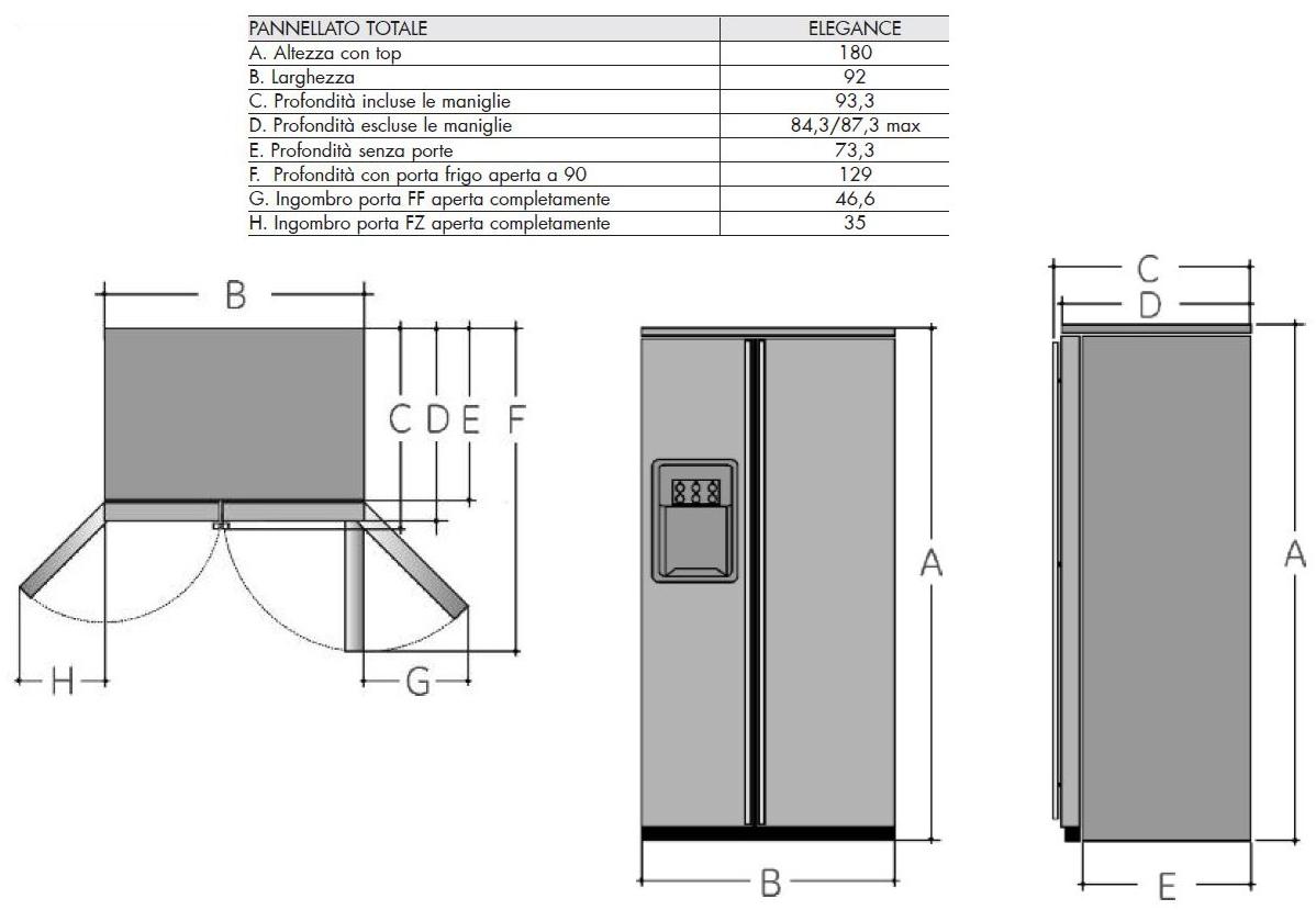 mabe Американский холодильник no Frost из нержавеющей стали с дозатором льда класса a + Side by side | prof. 71cm sun-id-1374706 - Вид №2