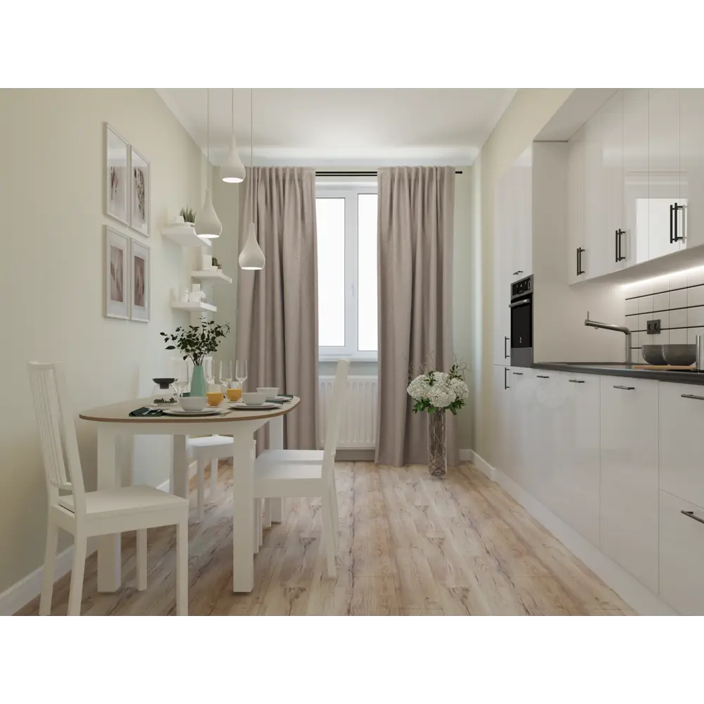 Карниз двухрядный раздвижной Inspire Круг 160-300 см цвет чёрный матовый 81976813 STLM-2208354  - Вид №3