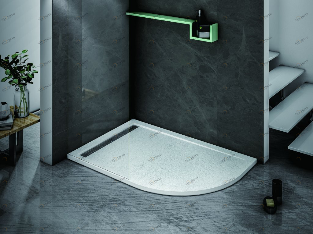 Поддон из искусственного мрамора левосторонний CEZARES TRAY-AS-RH-120/90-550-30-W-L 