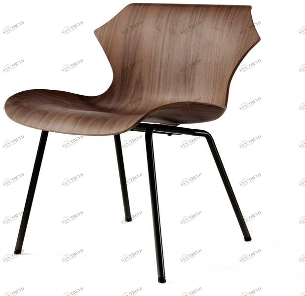 BassamFellows Кресло из стали и дерева Petal Cb-294m