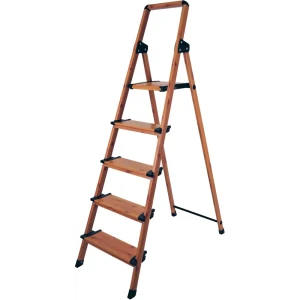 Стремянка Elitech ДМ с декором под дерево, 5 ступеней, нагрузка 150 кг 89356304