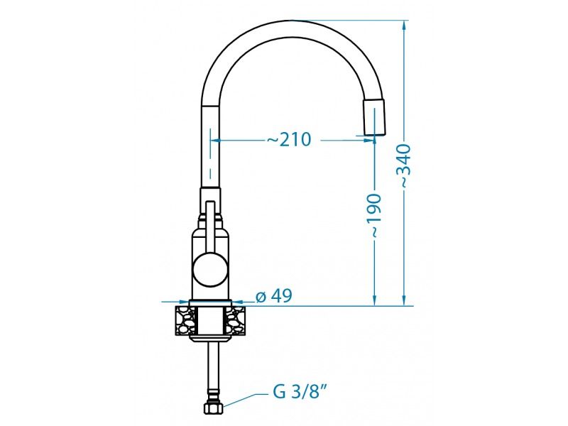 Смеситель кухонный  Alveus Flexa SAT 1147022 - Вид №2