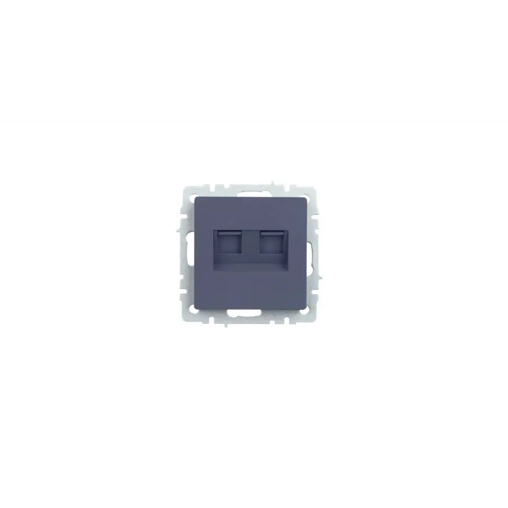 Розетка двойная встраиваемая IEK Brite РК/Т12-БрМ RJ45 цвет маренго 89361854 STLM-2188051 - Вид №1