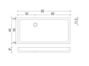 Прямоугольная бетонная подвесная раковина