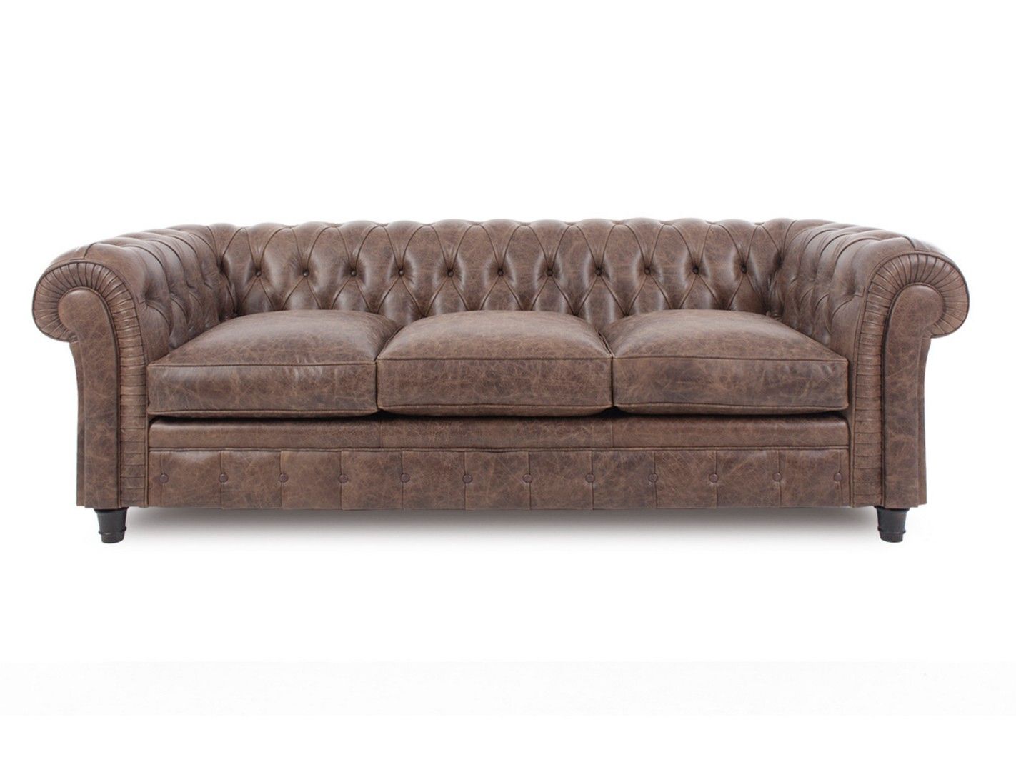 3-местный кожаный капитонный диван CREARTE COLLECTIONS Chesterfield Classic Origins ARCH-00104691