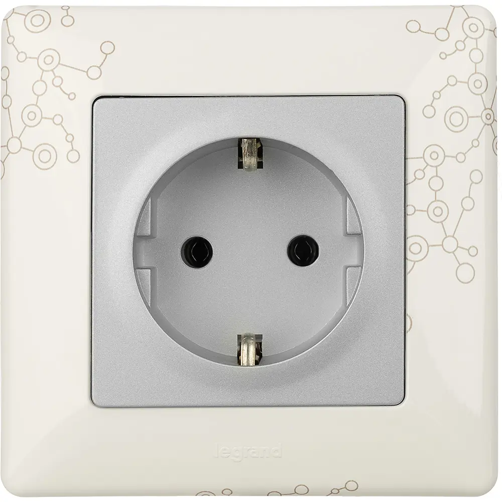 Розетка Legrand VLN-L 2 контакта с заземлением цвет алюминий 82169350 STLM-2183199 Valena Life - Вид №3