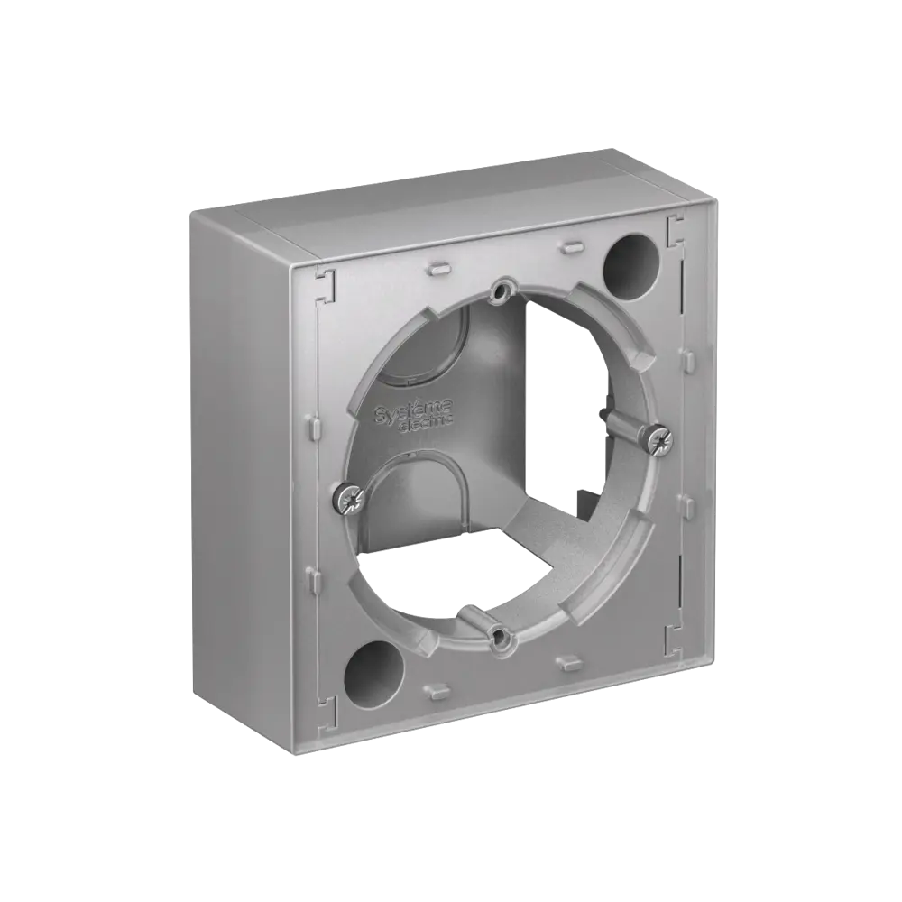 Монтажная коробка под выключатель или розетку Systeme Electric AtlasDesign 85x85 мм IP20 цвет алюминий STLM-2059434 - Вид №2