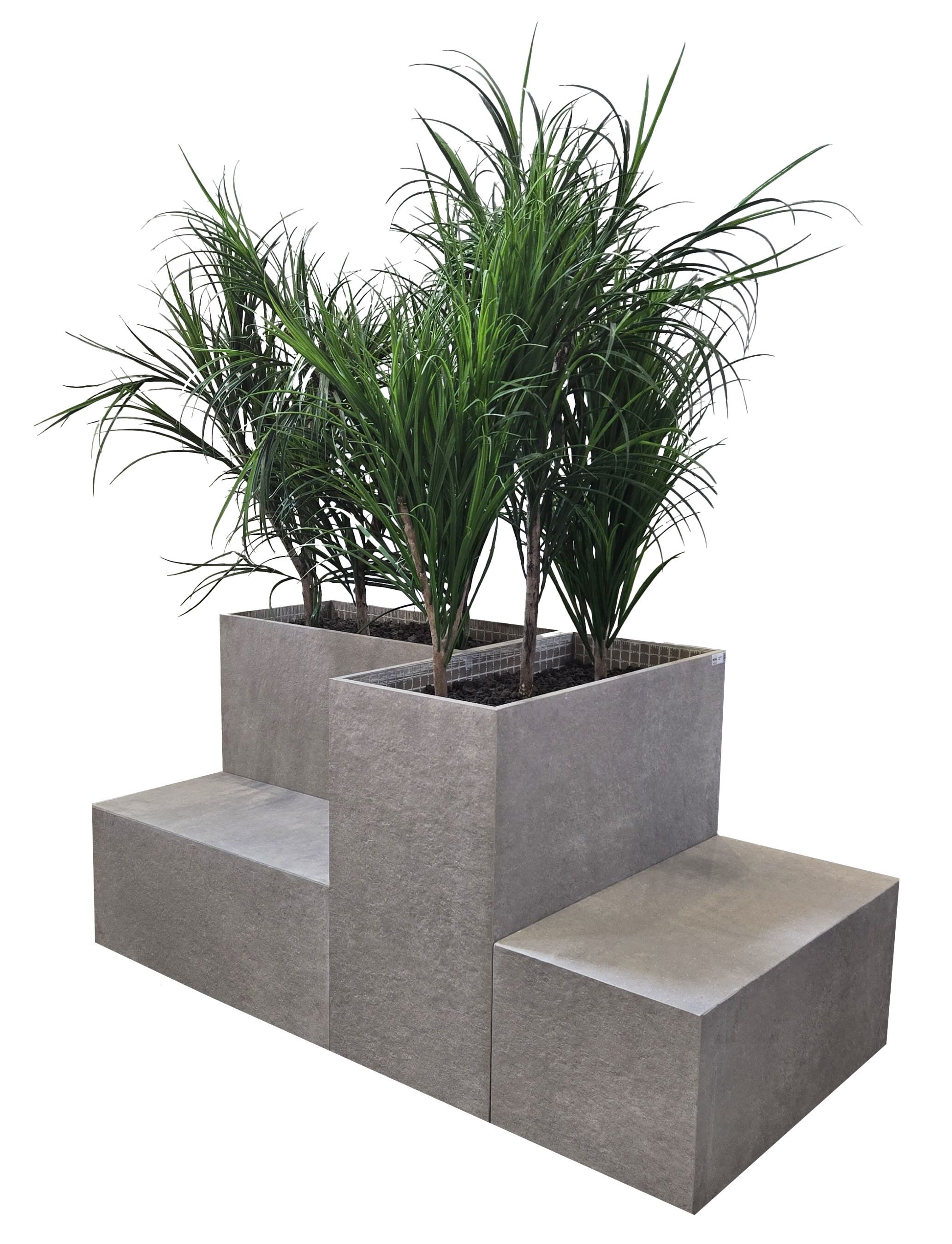 Спеченная каменная скамья со встроенной плантатором PIETRA SINTERIZZATA MOUNTAIN ISLAND ARCH-00116811 - Вид №2