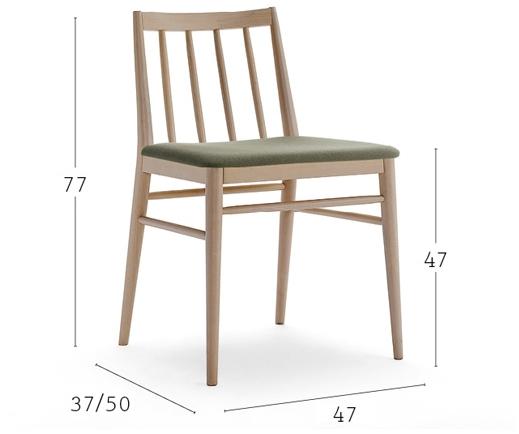 Billiani Стул из бука с мягким сиденьем Tracy 568 - Вид №2