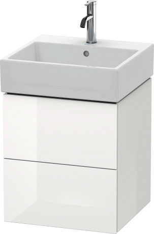 LC627404040 Тумбочка подвесная L-Cube #LC6274 484 x 459 мм Черный глянцевый лак Duravit - Вид №2