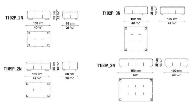 Квадратный пуф из ткани B&B Italia Tufty-Too ARCH-00098051 - Вид №2