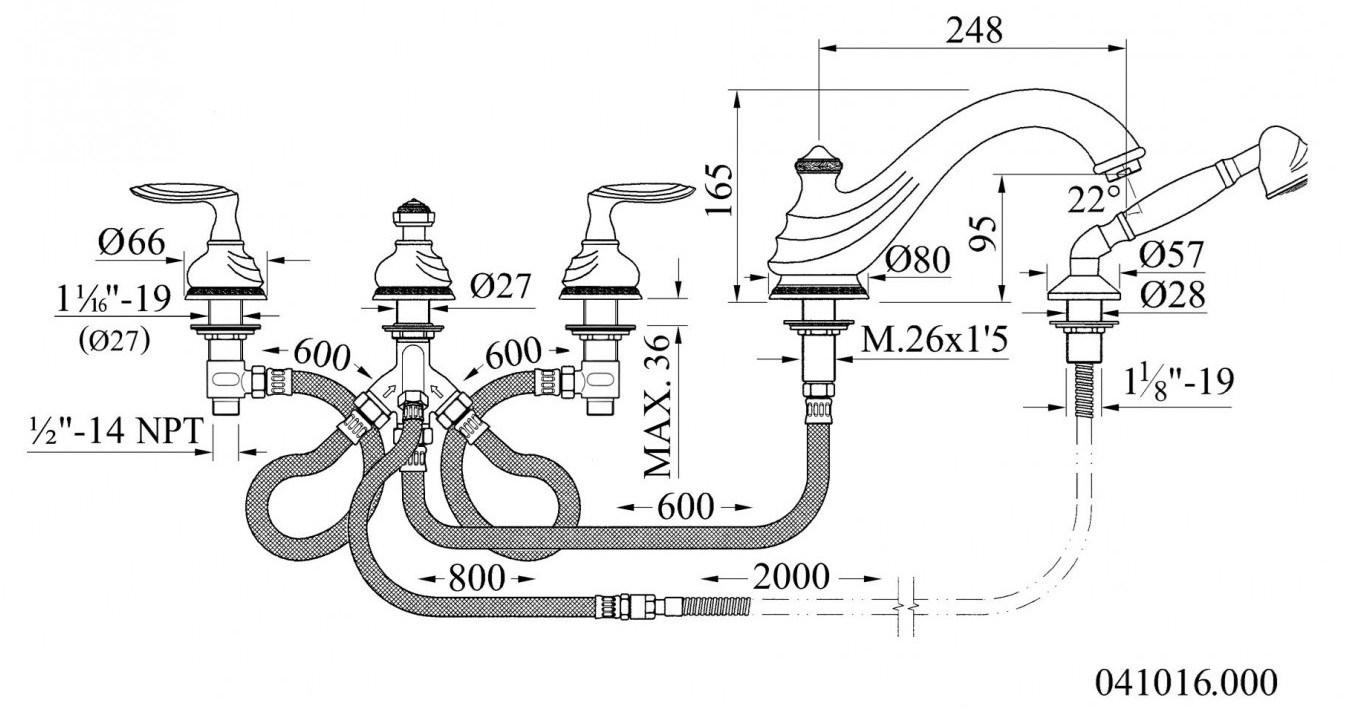 Bronces Mestre Комплект для ванны на 5 отверстий Austral sun-id-1423309 - Вид №1