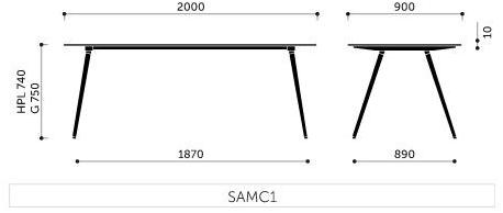 profim Прямоугольный стол для совещаний из hpl Sam sun-id-1467583 - Вид №3