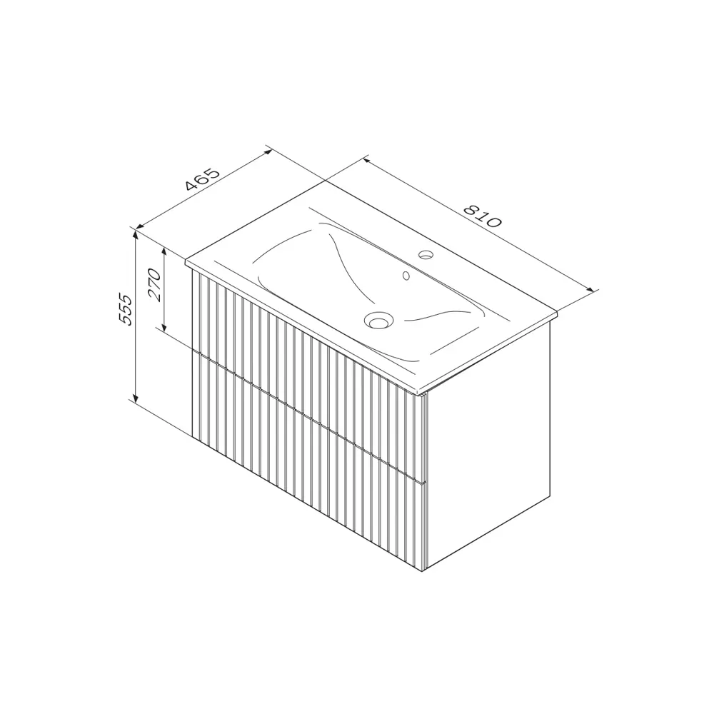 Тумба под раковину AM.PM Struktura подвесная 80 см МДФ/эмаль цвет белый вертикальные линии STLM-2158989 - Вид №7
