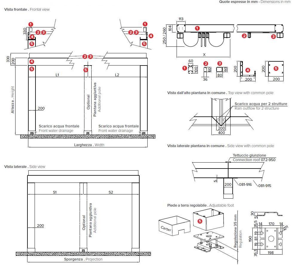 BT Group Пристенная пергола из алюминия Pergolife sun-id-1481082 - Вид №4