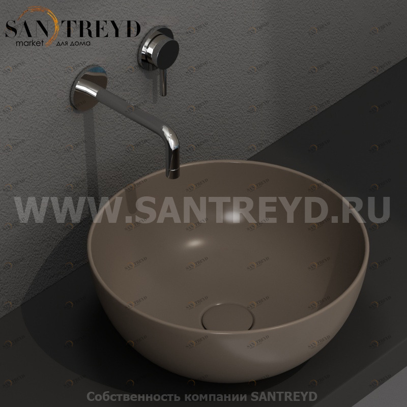 B6T37CS Накладная раковина на столешницу  круглая Ceramica Globo T-EDGE