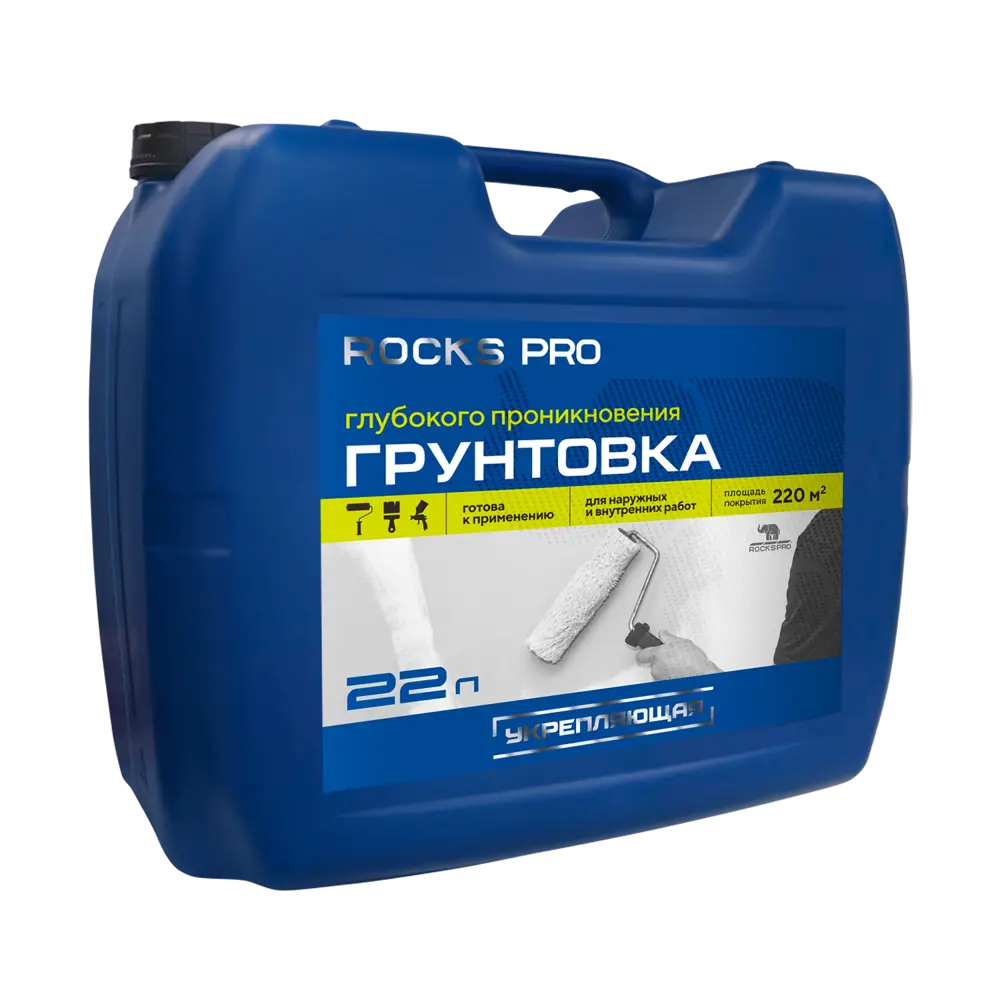 Грунтовка глубокого проникновения Rocks Pro белая 22 л Santreyd STLM-2040583