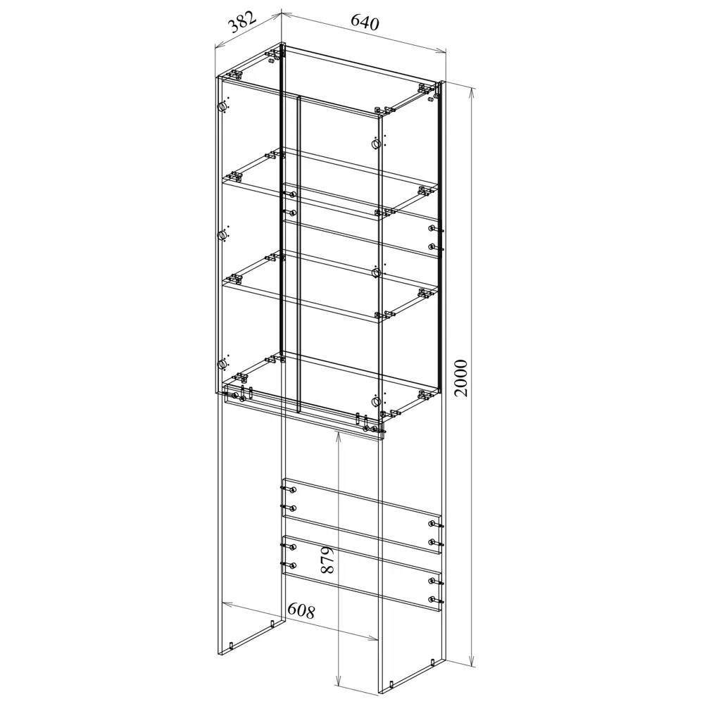 Santreyd Cube - стильный шкаф для стиральной машины с системой хранения 87894129 STLM-0076056 - Вид №6