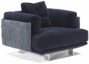 Natuzzi Кресло из ткани с подлокотниками Campus