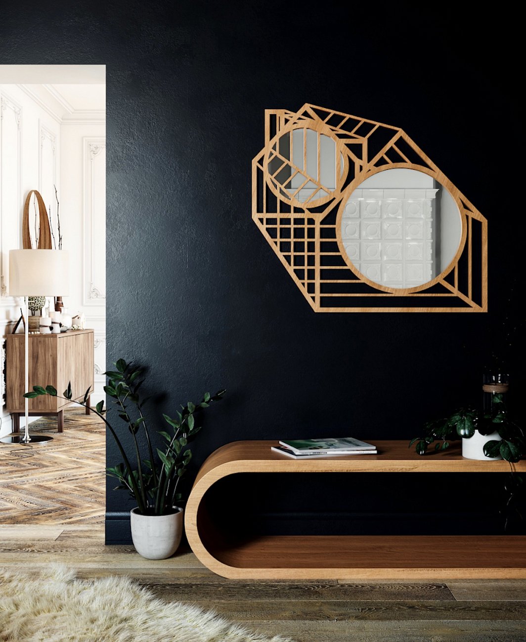 Тумба под телевизор черная с текстурой "Цикл" ODINGENIY ЦИКЛ 178283 Черный  - Вид №8