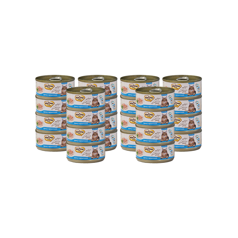 ПР0030899*24 Корм для кошек Тунец с креветками в нежном желе конс. 70г (упаковка - 24 шт) МНЯМС 