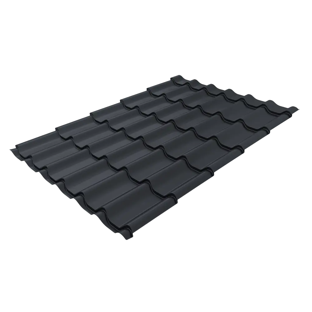 Металлочерепица 0.5 мм 2200x1180 мм RAL 7024 серый Santreyd STLM-2130706 - Вид №1