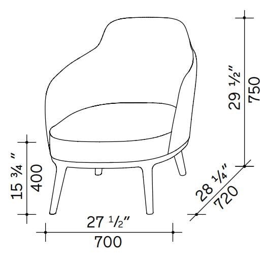 Тканевое кресло с подлокотниками Lema Lucylle ARCH-00132574 - Вид №5