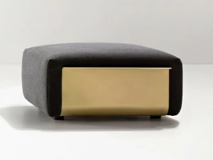 DE CASTELLI Прямоугольный тканевый пуф с латунной структурой Loom