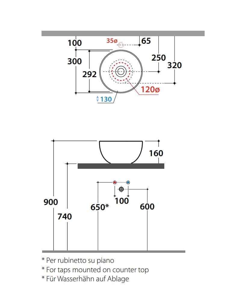 Керамическая раковина с одной столешницей Ceramica Globo чаши ARCH-00133327 - Вид №2
