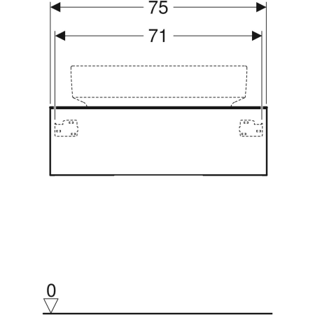 501.165.00.1 Шкафчик для накладной раковины Geberit VariForm, с одним выдвижным ящиком, полкой и сифоном Geberit  - Вид №14