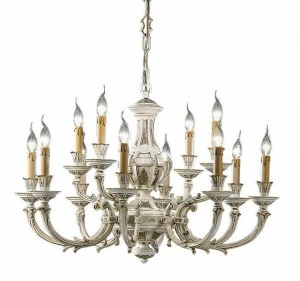 Possoni Illuminazione Антикварная белая люстра с золотом Windsor 888/8+4-091