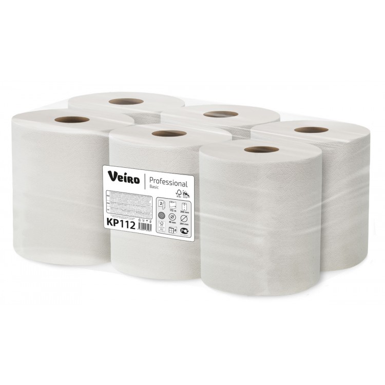 КР112 Veiro Бумажные полотенца в рулонах Veiro Professional Basic КР112 6 рулонов по 172 м  - Вид №1