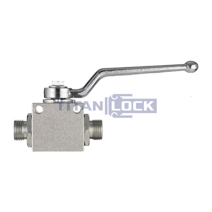 Гидравлический шаровой кран, DN 20 (3/4"), типа НР-НР M30X2, с креп. отв., сталь, TLHYDV3/4M TITAN LOCK  - Вид №2