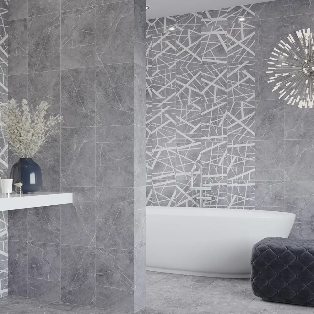 Керамин Эйра: Глянцевая серая плитка для интерьера 85539465 STLM-0063705