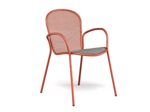 Стул для сада с подлокотниками из стали и ткани