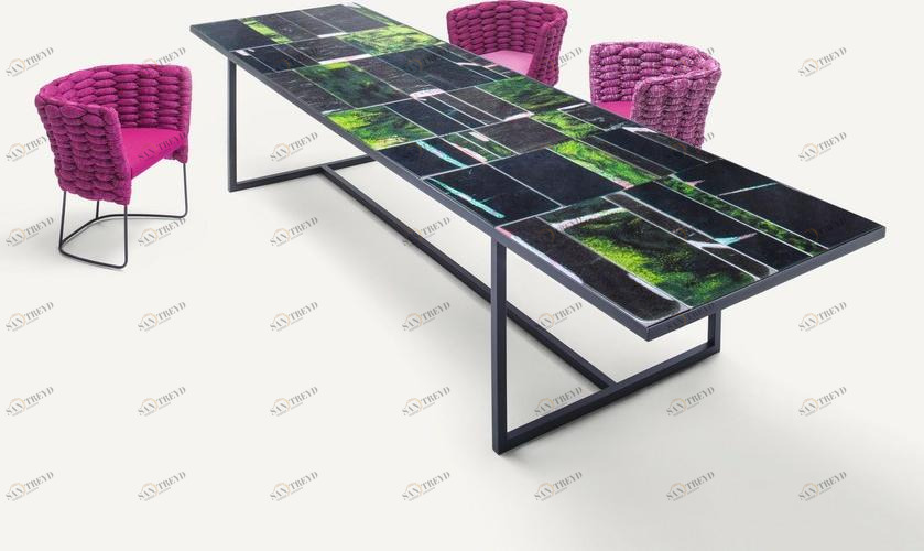 Paola Lenti Прямоугольный стол из эмалированной лавы Sciara sun-id-1417206