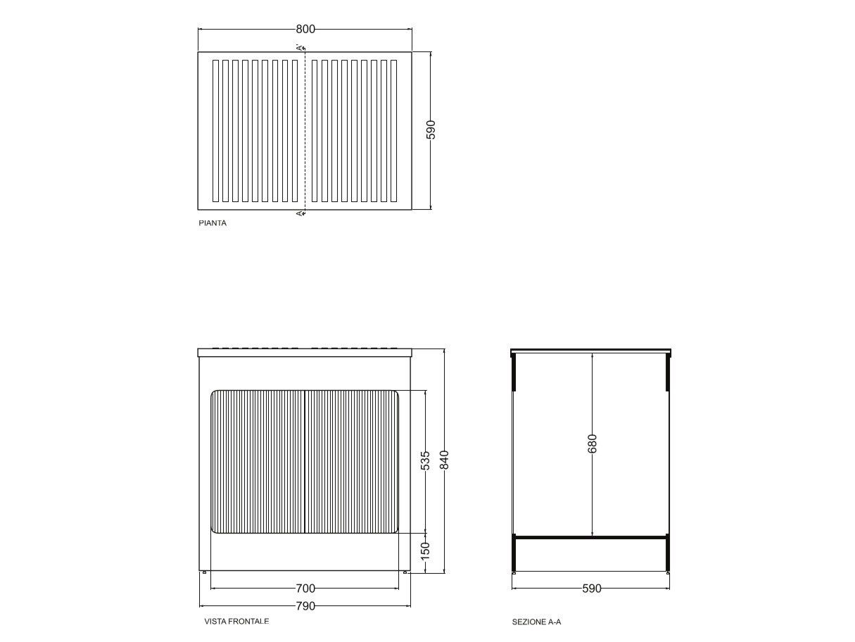 Шкаф для белья из АБС-пластика с дверцами на открытом воздухе COLAVENE Лавакрил ARCH-00015149 - Вид №14