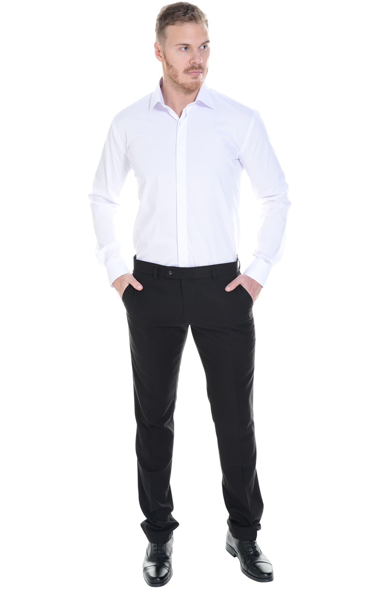 62463 Рубашка мужская  white El-Risto  Корпоративная одежда  размер 40/176-182  - Вид №24